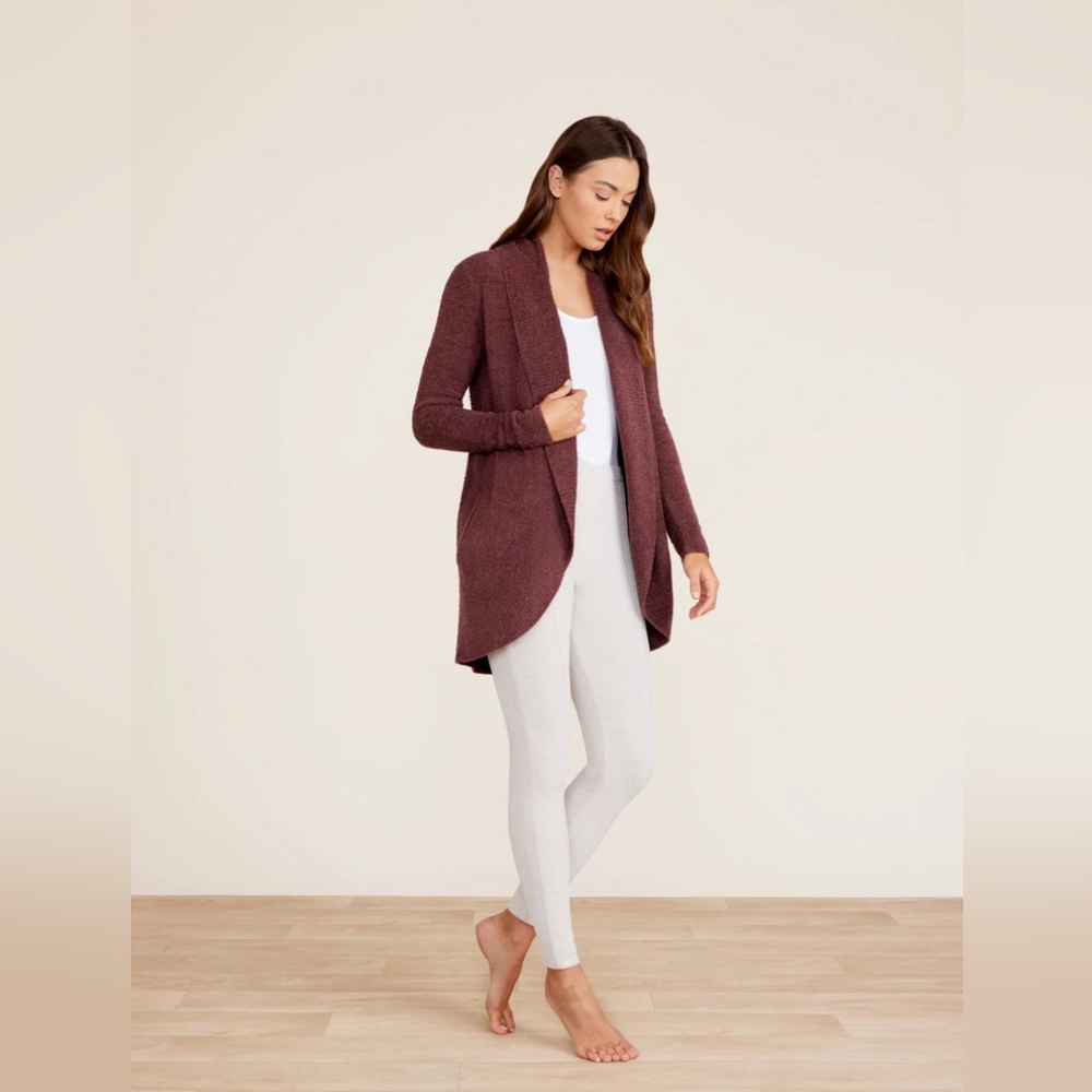 Barefoot Dreams CozyChic Lite Circle Cardigan - Rosewood - Size S